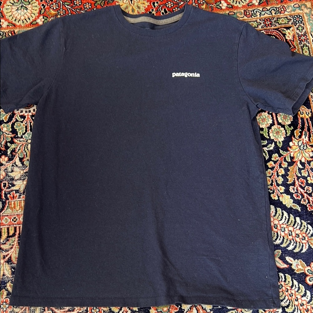 Patagonia Men's Navy Blue T-Shirt